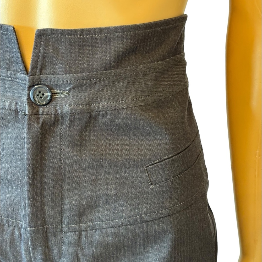 Alvin Valley Grey Pinstripe Ultra High Rise Capri Pants - Picture 5 of 10